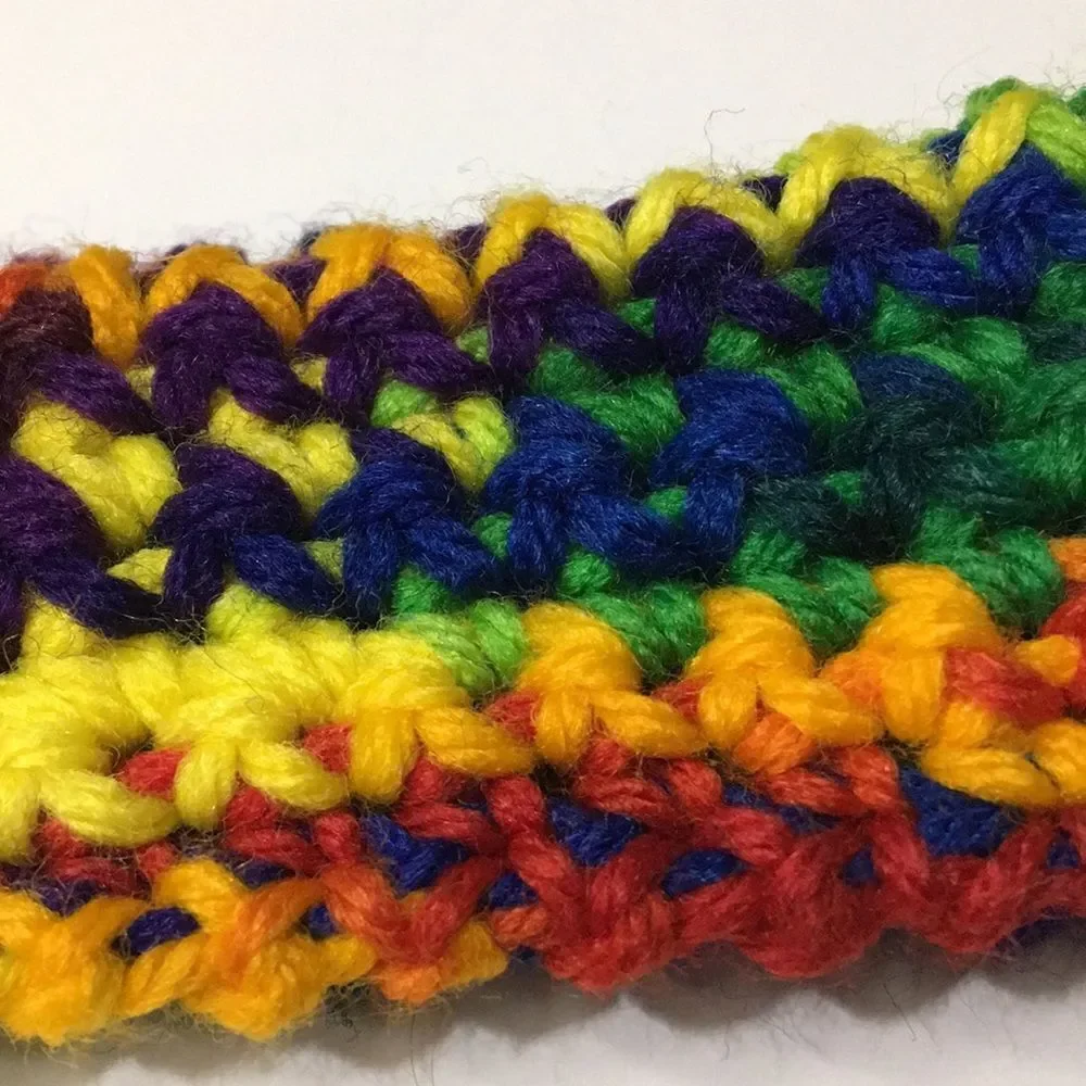 Rainbow Multicolored Handmade Crochet Knitted Belt One Size Fits Most Small-XL